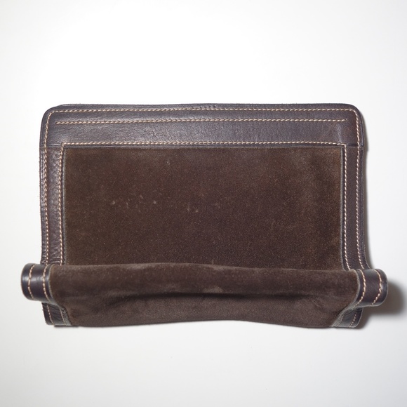 Vtg Gucci Suede Leather Clutch Bag Made In Italy w/ Hook & Loop Closure, Size S - Picture 3 of 11